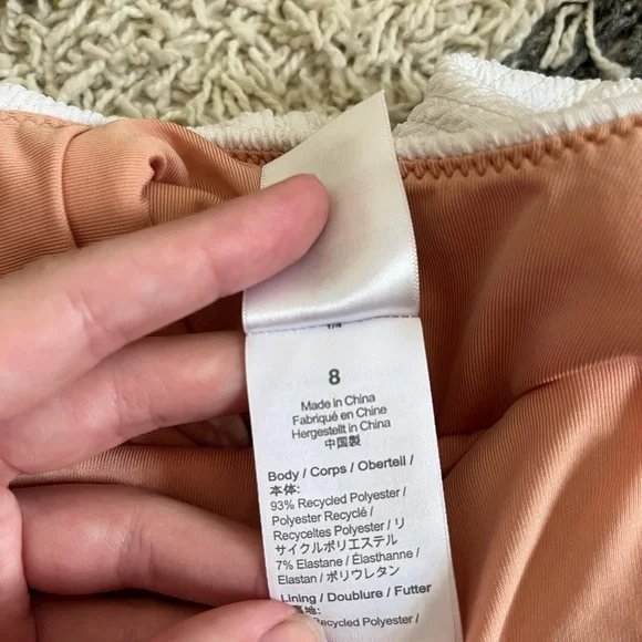 J CREW White Ribbed Scoop Back Swim Suit - sz 8 - Picture 5 of 5